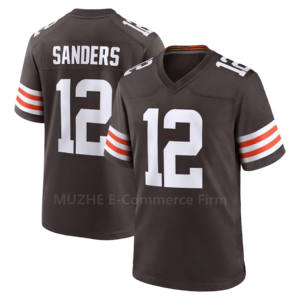 Neue Großhandelsware Höchste Qualität 12 #   Shedeur Sanders 95 #   Garrett 24 # Nick Chubb Cleveland Genähtes Trikot American Football Trikot - Product Image 2