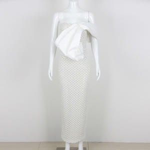 Jupe longue d'été européenne et américaine à la mode Jupe longue sans bretelles sexy Décoration de perles Jupe longue de style célébrité - Product Image 5