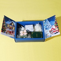 Boîte d'emballage personnalisée vide pour calendrier de l'avent de Noël en papier, 12 jours, 24 jours, double porte, pour chocolats, avec poignée