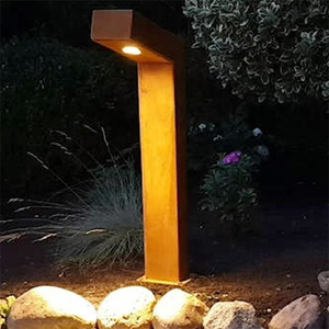 Beautiful Corten Steel Outdoor Waterfall Fountain LED Light Garden Decorative Metal Water Feature for Home - Product Image 4