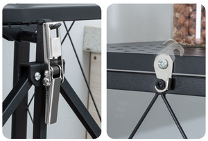 Opvouwbare Metalen Keuken Organizer Plank Mobiel Opvouwbaar Opbergrek Met Wielen - Product Image 6