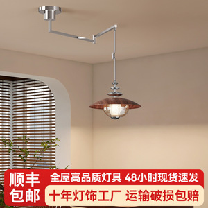 Suspension LED E27 style français, luminaire de plafond rond moderne pour bar et cuisine, éclairage domestique - Product Image 5