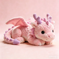 Funboxes Peluche Dragon Jaune Rouge Personnalisée, Jouet en Peluche Doux, Dragon Volant, Compagnon pour Enfants