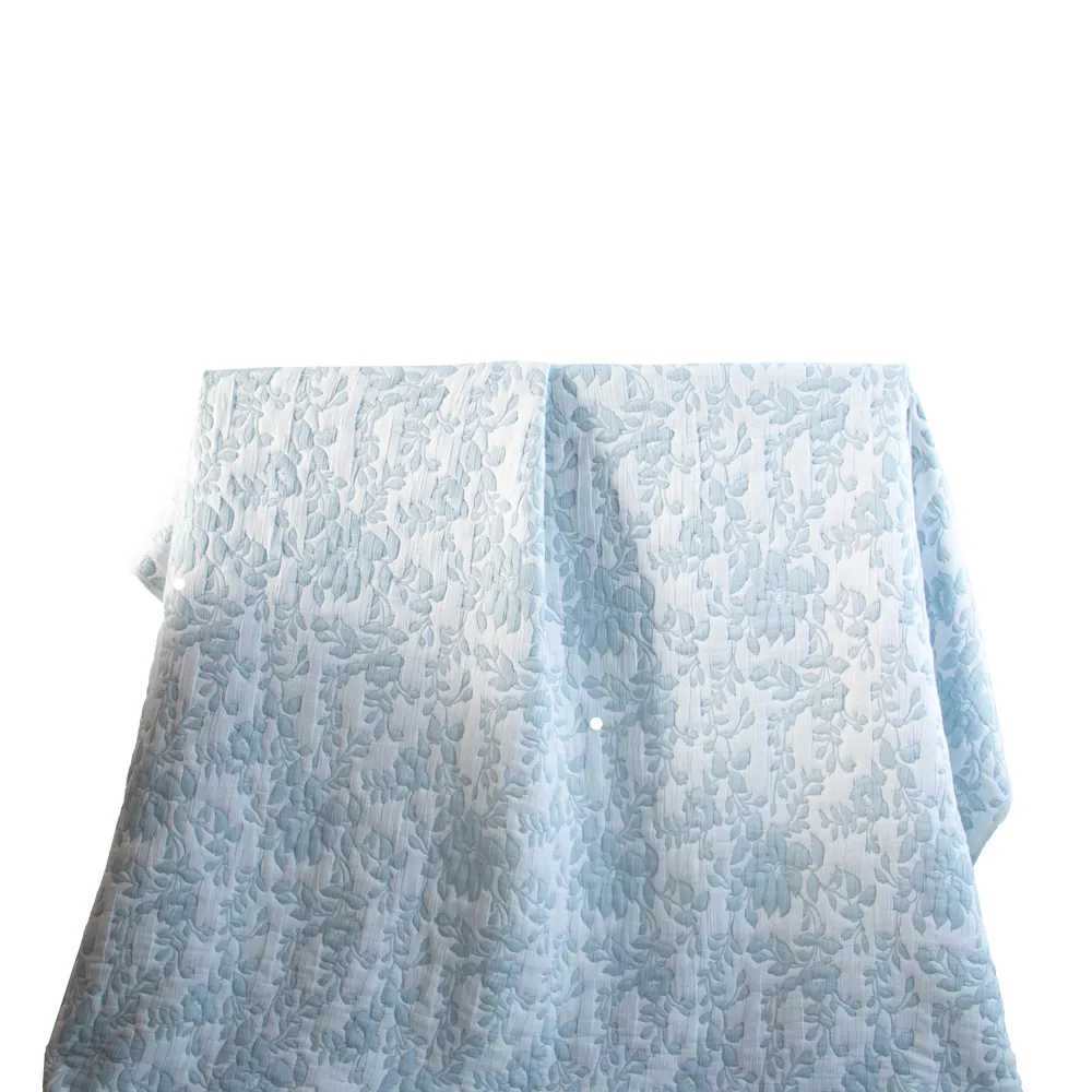 Màu xanh nhạt thêu cực lớn làm mát sợi-nhuộm Jacquard sang trọng đôi kích thước giường chăn couch đánh giá tốt nhất