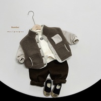 Nouveauté Hiver 2025 – Pulls en Peluche Respirants Style Coréen Tendance pour Bébés, Femmes et Garçons – Chauds et Épais en Polyester/Coton