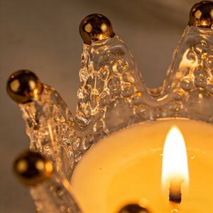 Porte-bougie en <span class=keywords><strong>verre</strong></span> ambré <span class=keywords><strong>transparent</strong></span> de forme conique, pour bougie chauffe-plat, mariage, fête, Noël, décoration de la maison - Product Image 5