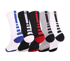 <span class=keywords><strong>Chaussettes</strong></span> de basket-ball athlétique élite coussinées blanches vierges avec logo personnalisé en gros - Product Image 5