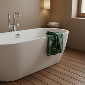 Serviette de bain en microfibre 150x75 cm, motif feuille de cannabis, absorbante, pour usage domestique - Product Image 2