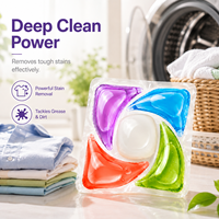 Lessive en Gros 5 Chambres Écologique Ingrédients Naturels Nettoyage Puissant Dissolution Rapide Anti-Bactérien Nettoyage en Profondeur pour Vêtements