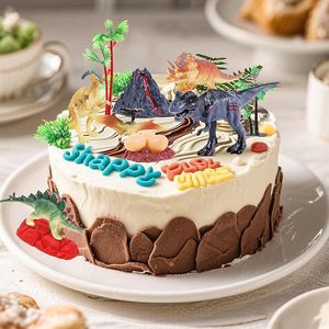 Set de 15 Piezas para Decoración de Pastel de Dinosaurios, Volcán, Nido de Dinosaurio, Palmera, Pterodáctilo, Artículos para Fiestas de Cumpleaños de Niños, Decoración para Pastel - Product Image 3