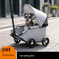 Poussette d'entrée inclinable réglable pour animaux de compagnie, pliable, capacité 7,5 kg, chariot de courses double usage pour chiens et chats, idéal pour la ville - Vente chaude