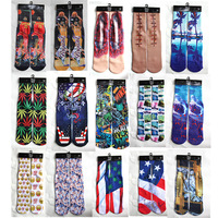 Chaussettes d'impression par sublimation Chaussettes droites imprimées par transfert de chaleur pour unisexe