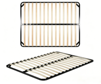 Cadre de lit pliant en fer avec lattes en bois, réglable, robuste, base plateforme solide, design moderne, écologique, pour chambre d'hôtes, dissimulable