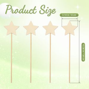 Bacchette in Legno Naturale a Forma di Stella per Fai da Te, Bacchette da Fata per Costumi da Principessa e Feste in Maschera per Ragazze - Product Image 2