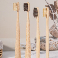 Vente chaude Professionnel Écologique Brosse À Dents En Bambou Grande Brosse À Dents En Poils De Sanglier Doux pour Adultes