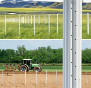 Poteaux de clôture en fibre de verre de 9,5 mm, 10 mm, 12 mm, faciles à installer, protection solaire, respectueux de l'environnement, poteaux GRP FRP - Product Image 1
