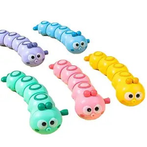 彩色有趣的动物蠕虫爬行动物发条爬行玩具岩石秋千婴儿玩具