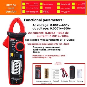 UNI-T UT210D Digital Pocket Clamp Meter 220V AC/<strong>DC</strong> Voltage Measurement Electrician Ammeter with 0.1 Accuracy IP67 Protection - Product Image 6