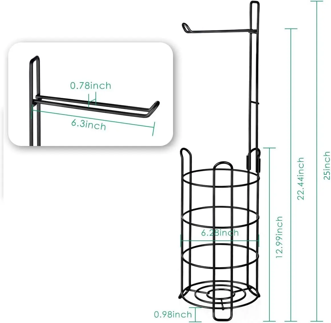 Organizador de armazenamento de acessórios de banheiro moderno, suporte de metal independente para toalha de papel higiênico, suporte de rolo de papel higiênico