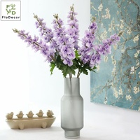 Fleur de Delphinium en latex blanche de haute qualité, 80 cm, impression 3D, toucher réel, pour la décoration de table de mariage, de la maison, de la Saint-Valentin