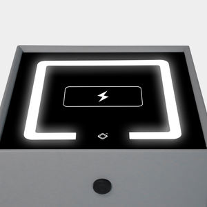 โต๊ะข้างเตียงอัจฉริยะสองชั้นไม้พร้อมล็อคลายนิ้วมือสำหรับห้องนั่งเล่นและห้องนอนตอนกลางคืนยืนอยู่ที่บ้าน - Product Image 4