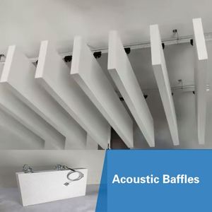 Pannello Fonoassorbente per Soffitto Ecologico per Auditorium Hotel in Fibra di Vetro Assorbimento Acustico per Call Center - Product Image 5