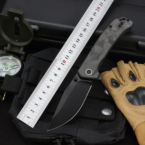 Thép Đen Pvd Tráng Edc Dao Chiến Thuật Nhỏ Gấp Túi Dao Sợi Carbon Xử Lý Cho Ngoài Trời Survival DIY OEM Cắm Trại - Product Image 3