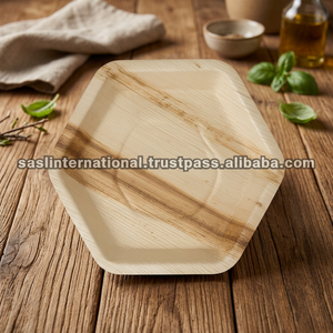 25 cm Eco-Friendly Disposable Palm Leaf Hexagon <b>Plate</b> - Product Image 2