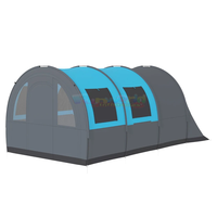 Tente de camping familiale de grande taille, professionnelle, robuste, à 3 pièces, double couche, imperméable, pour le glamping en plein air