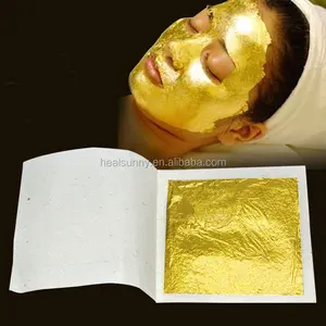 Fogli di foglia di alluminio maschera facciale moda oro 8*8cm 24K vera maschera per la bellezza della pelle femminile dimensione del campione maschera per il viso di servizio One-stop