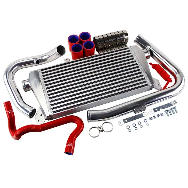 Kit intercooler + tubulação de alumínio, conjunto de intercooler para montagem frontal 96-01 vw passat audi a4 b5 1.8t