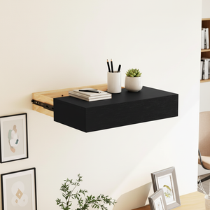 Estante <span class=keywords><strong>Flotante</strong></span> de Madera Moderno Personalizado <span class=keywords><strong>con</strong></span> Compartimento <span class=keywords><strong>Oculto</strong></span> y Cajón, para Montaje en Pared, Ecológico y Ahorra Espacio - Product Image 3