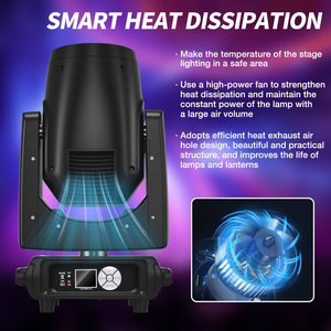 إضاءة دي جي متحركة من مينجي بقوة 450 واط، موديل 540 °   بان آند 270 °   أضواء مسرحية قابلة للإمالة، 18 قناة DMX، سطوع فائق 300000 لوكس - Product Image 4