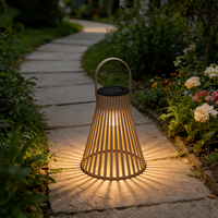 Lanterne solaire moderne à motif d'ombre, en plastique, lumière LED blanc chaud, résistante à l'eau, pour allée de jardin, design contemporain
