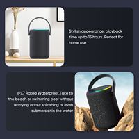 T11MAX Speaker nirkabel portabel 80W, Speaker gigi biru 8000mAh, suara Stereo IPX6 tahan air dengan lampu LED RGB, pegangan