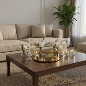 طقم صينية تقديم دائرية إسلامية من الحديد 651070، 2 طبق، زينة عيد مبارك ورمضان، مستلزمات الحفلات من بارتي ميكر - Product Image 2