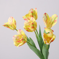Fleurs artificielles en latex de haute qualité, effet toucher réel, tulipes perruche, nouvelle collection, tulipes Monet pour la maison, la Saint-Valentin, Pâques