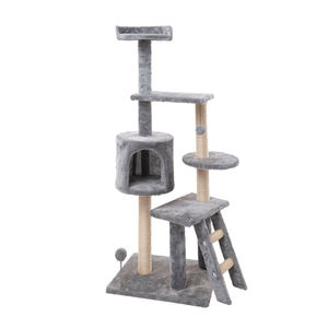 Eco-Friendly Interactive Multi-Level <b>Cat</b> Tree Sustainable Plush Wood Sisal Classic Simple Design 6 <b>Scratching</b> <b>Posts</b> Free Toys - Product Image 2