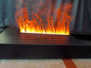 <span class=keywords><strong>Chimenea</strong></span> Eléctrica Moderna 3D con Vapor de Agua y Efecto de Fuego, Panel Plano de 600 mm, Control Remoto, Material de Acero - Product Image 3