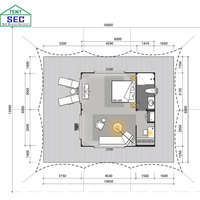 Tente de glamping de luxe imperméable QuickDeploy pour safari, hôtel-resort extérieur, maison modulaire préfabriquée, villa à installation rapide, durable et confortable
