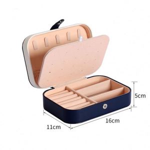 Estuche de Viaje Pequeño de Piel Sintética para Joyas, Doble Capa, Portátil, Mini, para Guardar Aretes y Anillos, para Mujeres y Niñas - Product Image 4