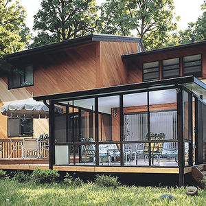 Pérgola inclinada moderna de cristal independiente con masaje para Villa Hotel, <span class=keywords><strong>piscina</strong></span> verde al aire libre para almacenes, pérgola de cristal independiente con masaje en el exterior de la marca - Product Image 1