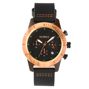 2024 New Style Leather Strap China Supplier Watch Bewell Wood Watch Customize Your Brand Watch