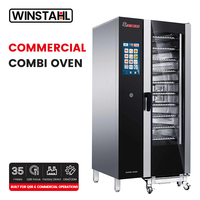 Four Combi Électrique à Écran Tactile 20 Plateaux avec Chariot, Four Vapeur Combi pour Boulangerie, Hôtel, Cuisine - Offre Spéciale