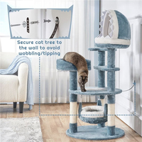 YOUME Arbre à chat multi-niveaux Aventure en mer profonde, Meuble tour pour animaux de compagnie avec poteau à gratter en sisal et condo requin en peluche pour la vente en gros et l'OEM