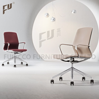 Fauteuils de bureau pivotants modernes en cuir PU avec structure en aluminium pour salles de réunion et utilisation informatique