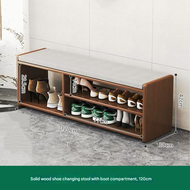 Panca per scarpe in legno massello 60 cm