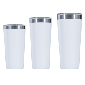 Gobelet isotherme à double paroi en acier inoxydable blanc avec couvercle et paille, performance thermique de 6 à 12 heures, style américain, tasse de voyage - Product Image 6