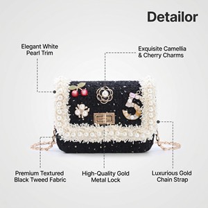 Sacs <span class=keywords><strong>à</strong></span> <span class=keywords><strong>main</strong></span> pour enfants assortis aux robes, sacs de mode en gros, mini <span class=keywords><strong>sac</strong></span> <span class=keywords><strong>à</strong></span> <span class=keywords><strong>main</strong></span> vintage en tweed pour filles, pochette de soirée - Product Image 2