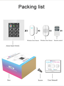 Interruptor de pared inteligente de alarma táctil LCD L8 de alta calidad con 3 sensores de puerta inalámbricos y 3 detectores de movimiento que funcionan con la aplicación Tuya - Product Image 2